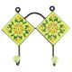 Pea Green Wheel Flower Ceramic Tile Hook